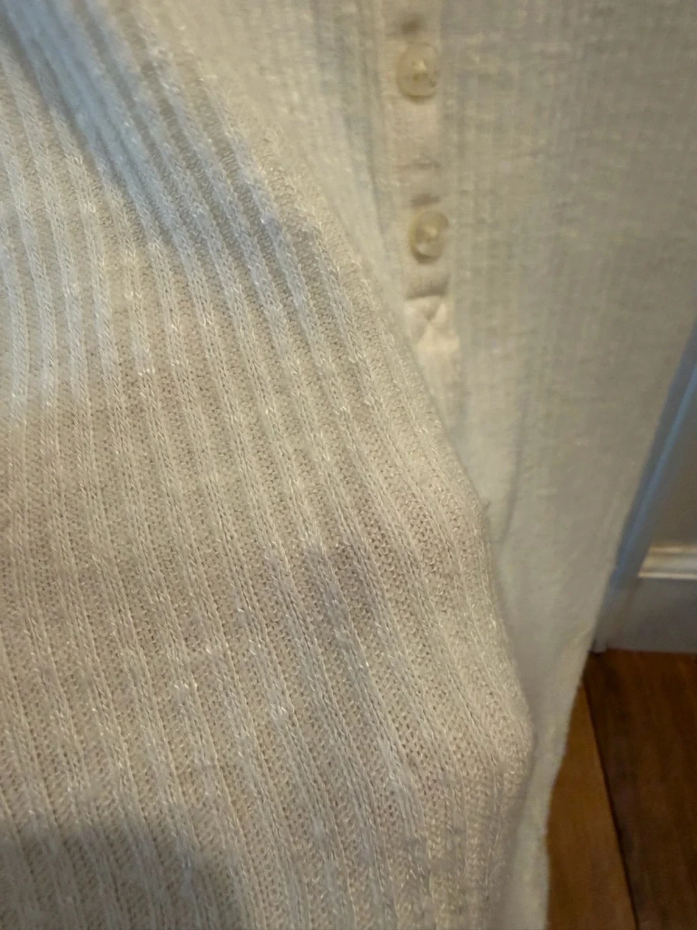 Abercrombie & Fitch White Ribbed Button-Front Tank - Picture 3 of 3